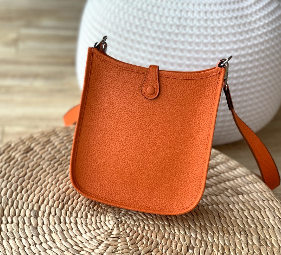 에르메스 미니 에블린16 오렌지 은장 토고가죽